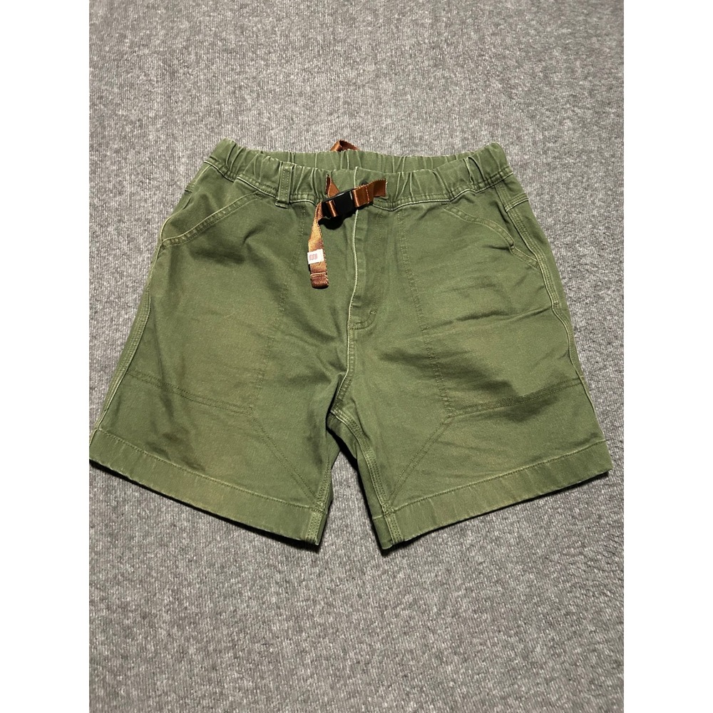Topo designs canvas belted shorts green outdoors hiking organic cotton medium